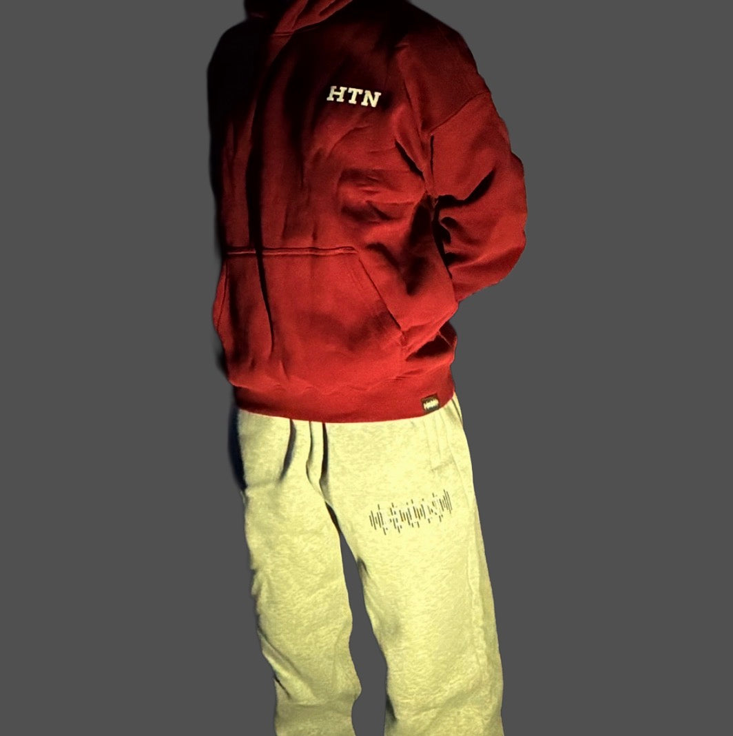 HTN Oversized Hoodie Burgundy Edition