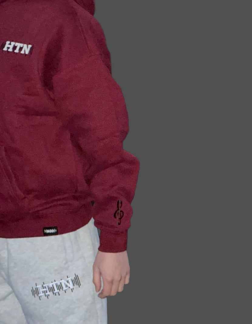 HTN Oversized Hoodie Burgundy Edition